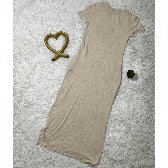 RDI Tan Ribbed Sheath Maxi Dress Casual - Picture 3 of 5